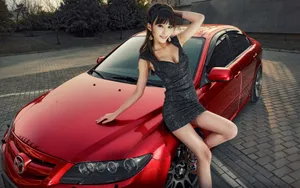 长腿车模美女高清图片壁纸