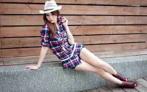 甜美清纯美女街拍桌面壁纸_7