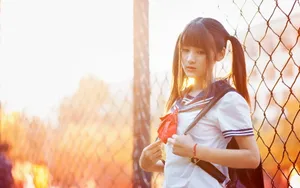 清纯校园校服学生美女壁纸_2