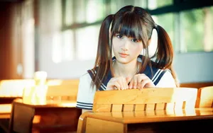 清纯校园校服学生美女壁纸_6