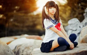 清纯校园校服学生美女壁纸_8