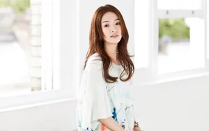 甜美林依晨桌面壁纸_4