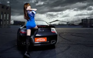 保时捷911 Turbo S 改装车美女车模_9