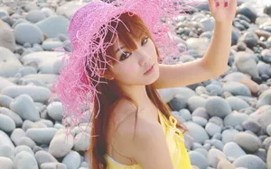 清纯美女海边摄影壁纸_5