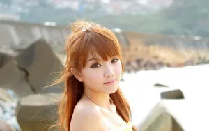 清纯美女海边摄影壁纸_6