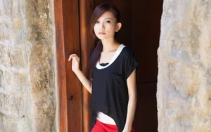 美女户外摄影图片壁纸_7
