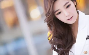 韩国美女车模与古董车壁纸_10