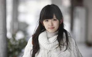 雪中少女铃木爱理清纯图片壁纸