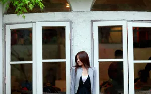 粉色长裙美女摄影壁纸_3