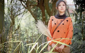 美女恬小魚冬季外拍壁纸_7
