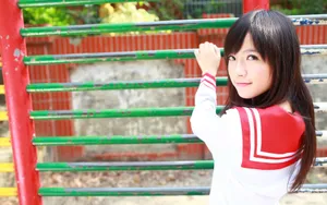 台湾麻豆美女小敬青春写照壁纸_6