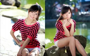 台湾麻豆美女小敬青春写照壁纸_7