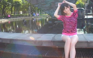 台湾麻豆美女小敬青春写照壁纸_16