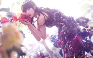 唯美婚纱公主妖颜媚色写真壁纸_8