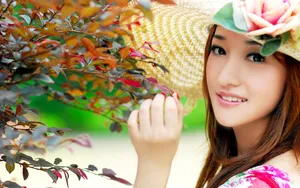 娇美似花女孩桌面壁纸_2