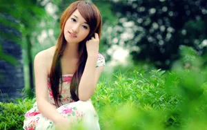 娇美似花女孩桌面壁纸_9