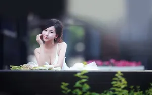 美女新娘婚纱摄影壁纸
