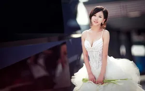 美女新娘婚纱摄影壁纸