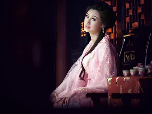 古典琵琶美女壁纸_9