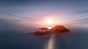 海上日落风景图片_9