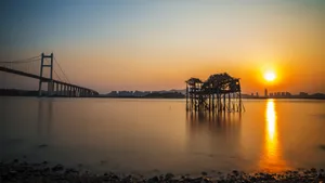 傍晚夕阳下的虎门大桥_2