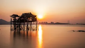 傍晚夕阳下的虎门大桥_4