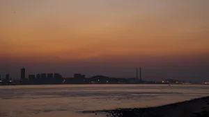 傍晚夕阳下的虎门大桥_7