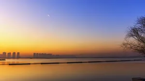 山西晋阳湖黄昏风景_2