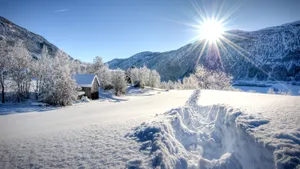 唯美雪景雪地桌面壁纸_8