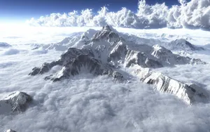 冬季唯美壮观雪山雪景
