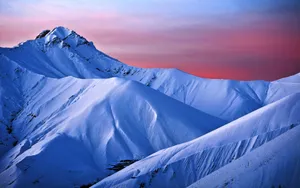 冬季唯美壮观雪山雪景_4