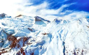 冬季唯美壮观雪山雪景_6
