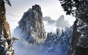 冬季唯美壮观雪山雪景_7