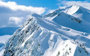 冬季唯美壮观雪山雪景_9