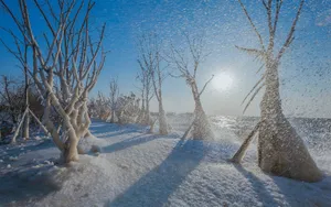 冬季河流雪景图片_7