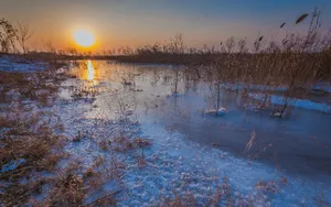 冬季河流雪景图片_8