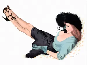手绘美女墙画 第一辑