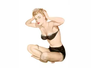 手绘美女墙画 第一辑_4