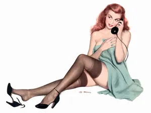 手绘美女墙画 第一辑_6