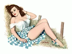 手绘美女墙画 第一辑_7