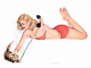 手绘美女墙画 第一辑_9