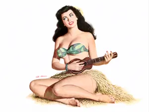 手绘美女墙画 第一辑_14