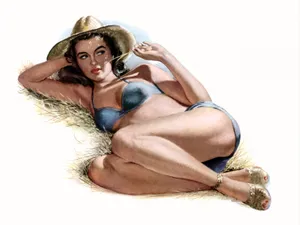 手绘美女墙画 第一辑_18