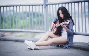 吉他音乐美女图片_4