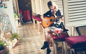 吉他音乐美女图片_8