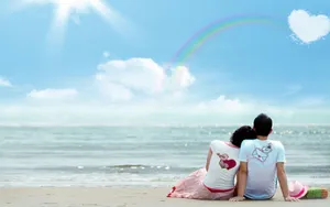 浪漫情侣背影桌面壁纸_10