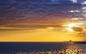 海湾夕阳风景图片壁纸_4