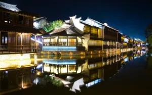 浙江乌镇西栅夜景图片壁纸_2