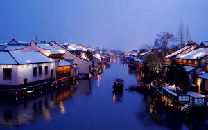 浙江乌镇西栅夜景图片壁纸_3