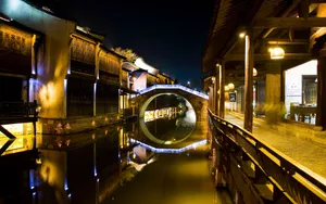 浙江乌镇西栅夜景图片壁纸_6